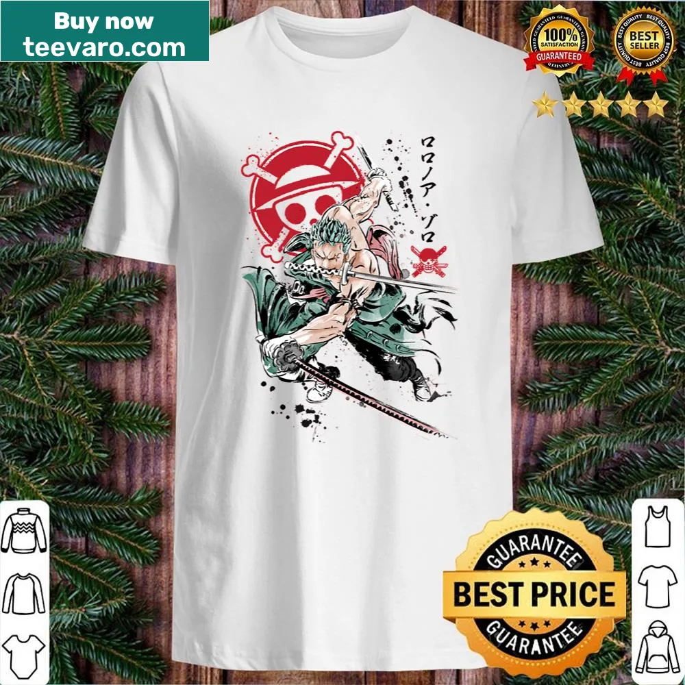 Illustration of Roronoa Zoro from One Piece with swords
