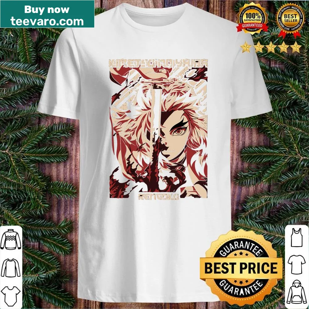 Illustrated shirt featuring Rengoku Kiojuro from Demon Slayer