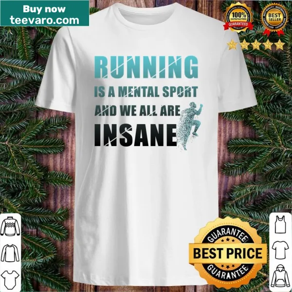 Bold typography running shirt that emphasizes mental endurance in jogging.