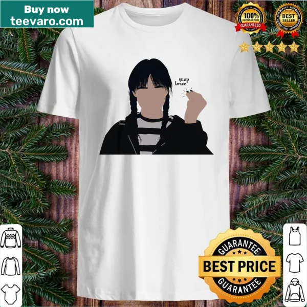 Wednesday Addams themed Snap Twice graphic shirt
