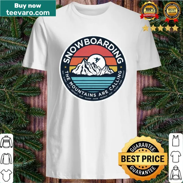 Typography shirt with the phrase 'The Mountains Are Calling'