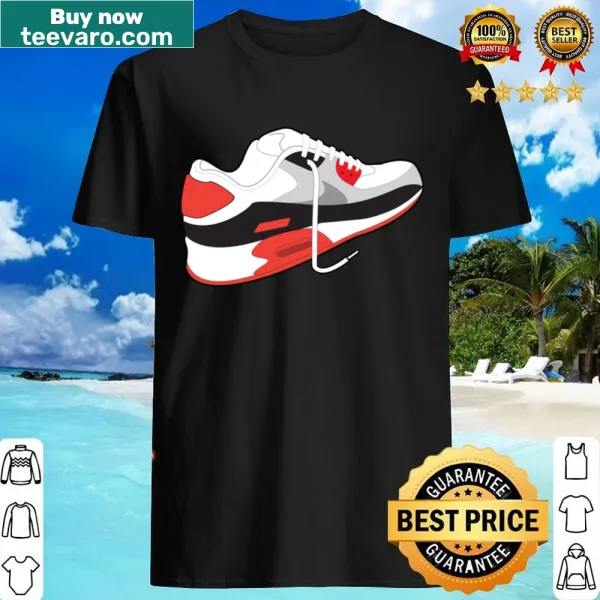 Illustration of Air Max Infrared 90 sneaker on a shirt