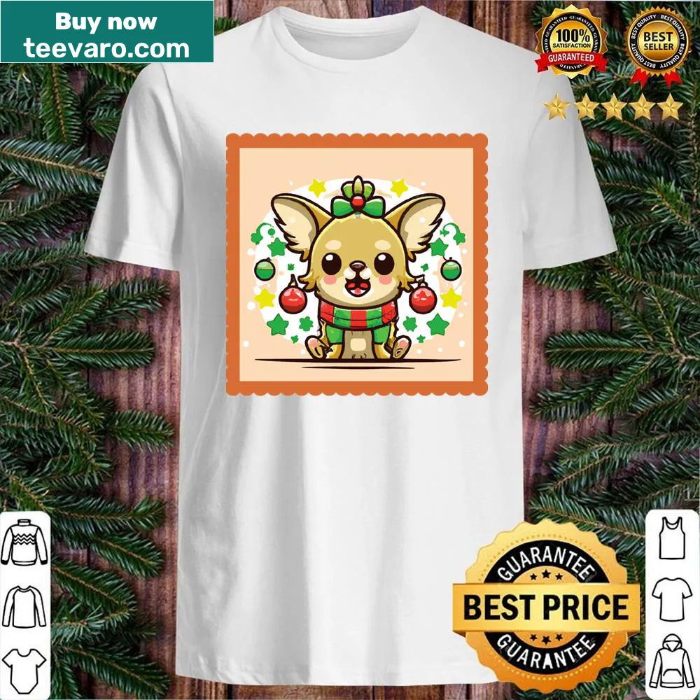 Chibi-style Chihuahua illustration on a shirt