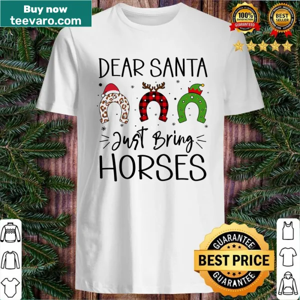 Christmas-themed shirt for horse lovers with horseshoe pattern