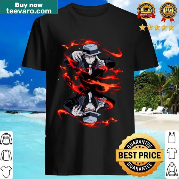Striking illustration of Demon Muzan on a shirt