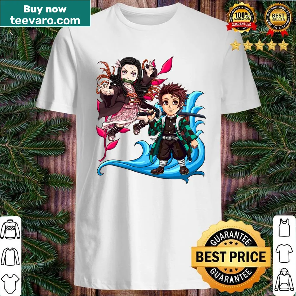 Chibi design of Demon Slayer brothers on a playful shirt