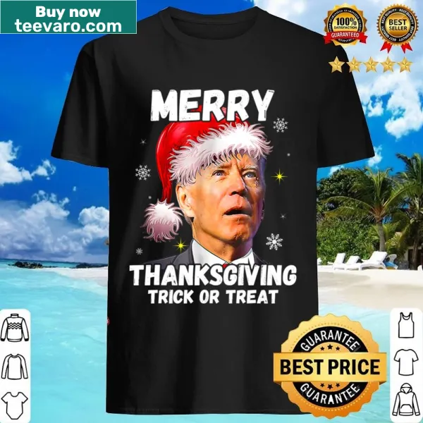 Funny Joe Biden Thanksgiving Trick Or Treat shirt with playful graphic