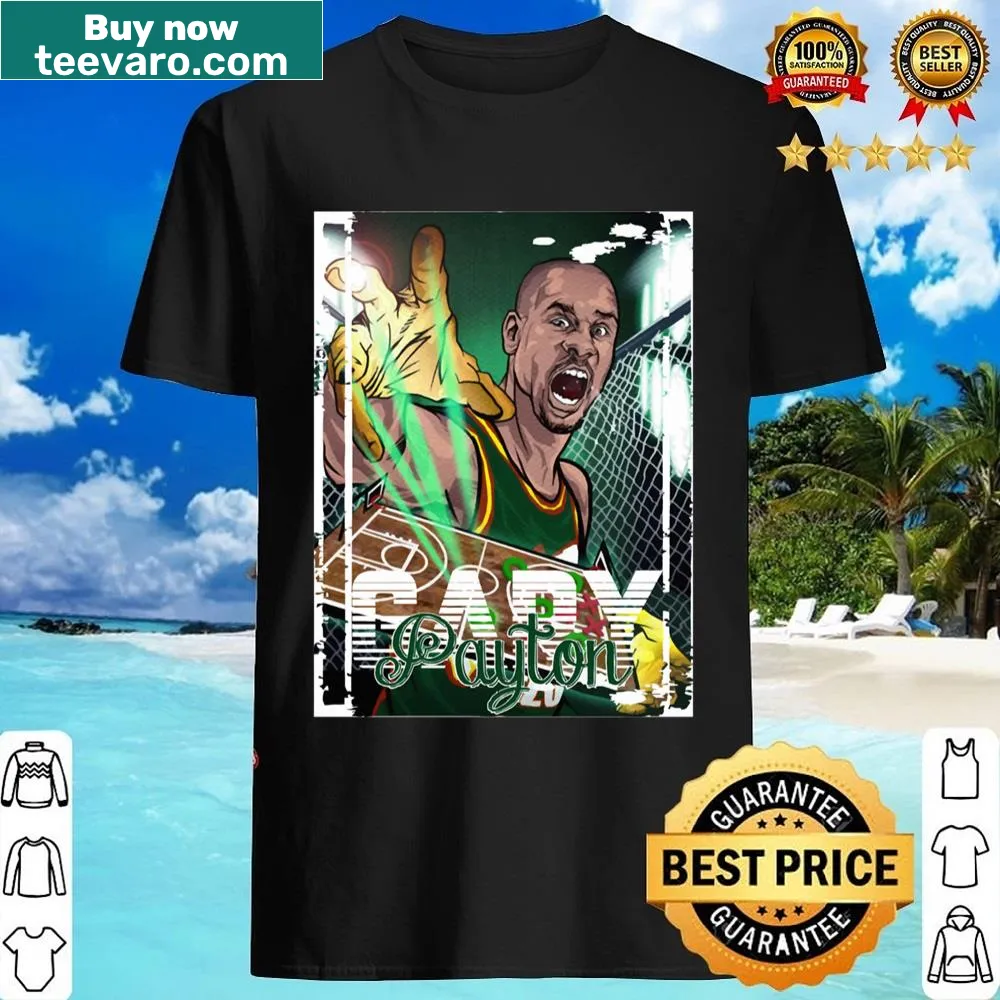 Minimalist vector design shirt featuring Gary Payton