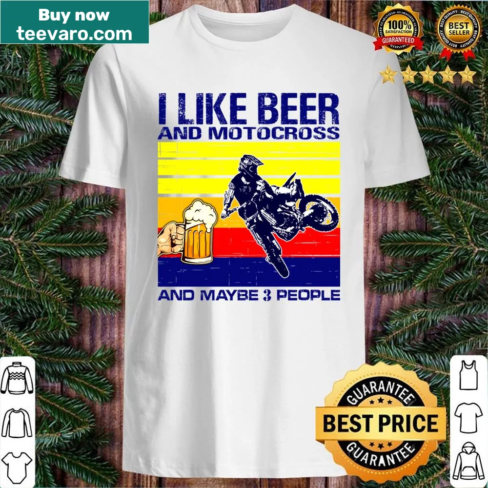 Funny shirt with beer and motocross graphic