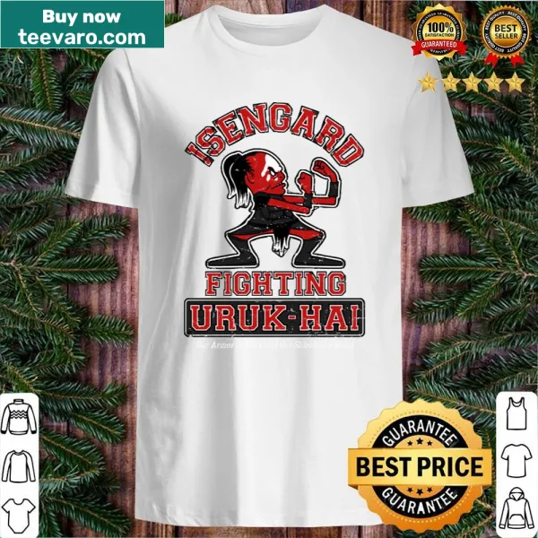 Illustration of Isengard fighting Urukhai on a bold shirt