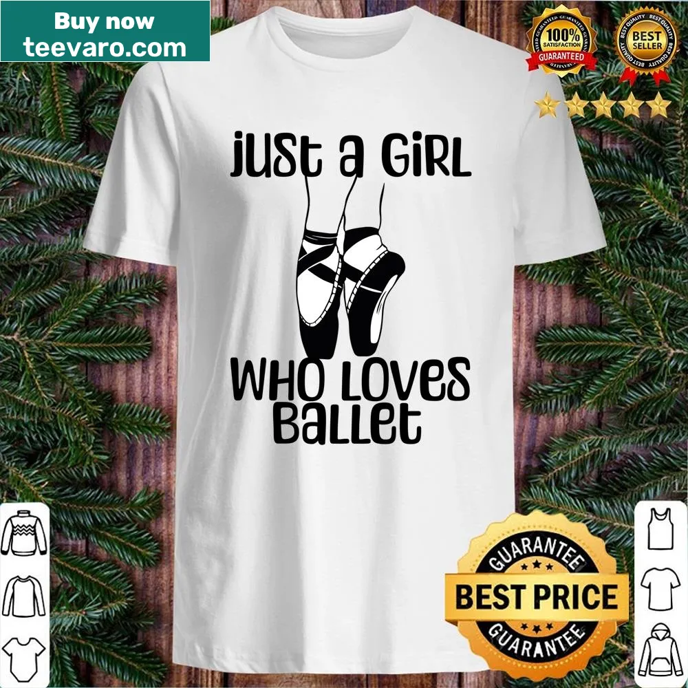 Text on shirt expressing love for ballet designed for girls