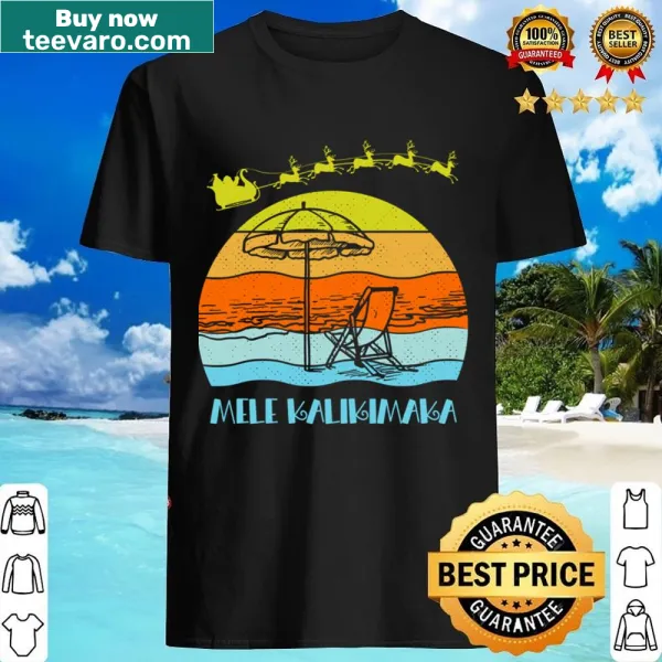 Hawaiian-themed Christmas shirt saying 'Mele Kalikimaka'