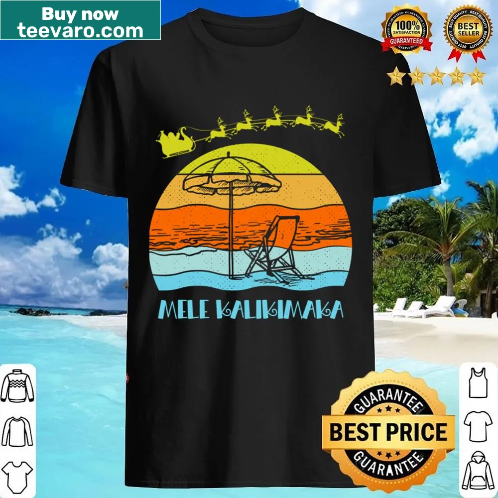 Hawaiian-themed Christmas shirt saying 'Mele Kalikimaka'