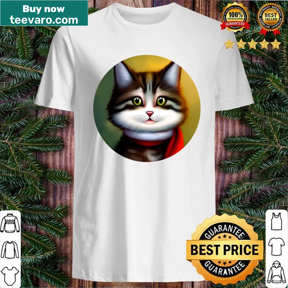 Festive shirt celebrating Christmas with a cat theme