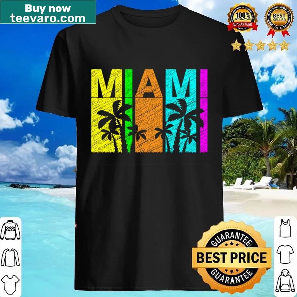 Minimalist Miami-themed T-shirt design