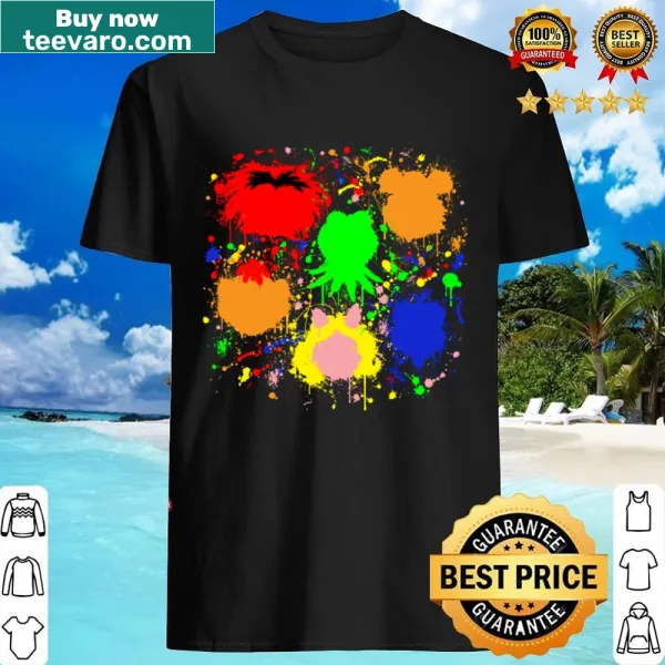 Whimsical shirt featuring a splatter design inspired by Muppets