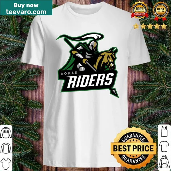 Rohan Riders shirt featuring illustrative design of epic riders