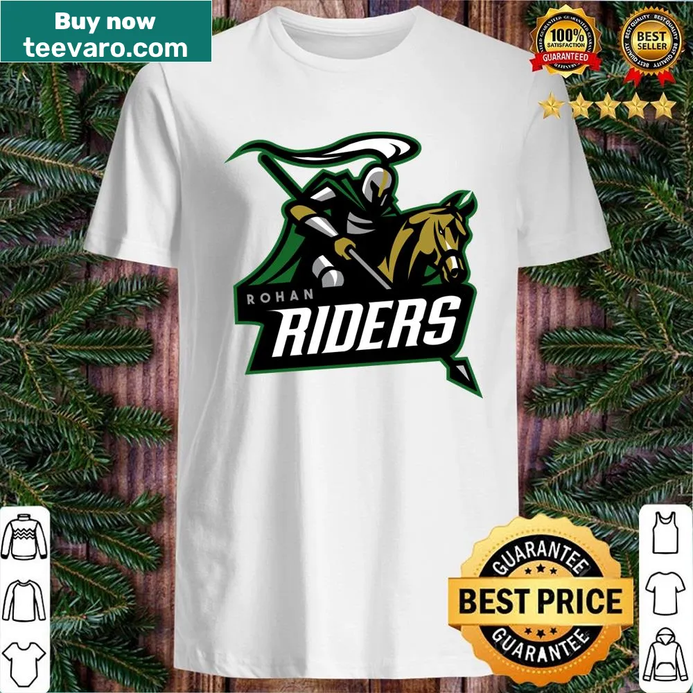 Rohan Riders shirt featuring illustrative design of epic riders
