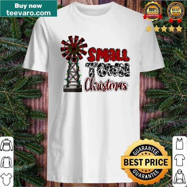 Whimsical small town Christmas shirt with festive illustration