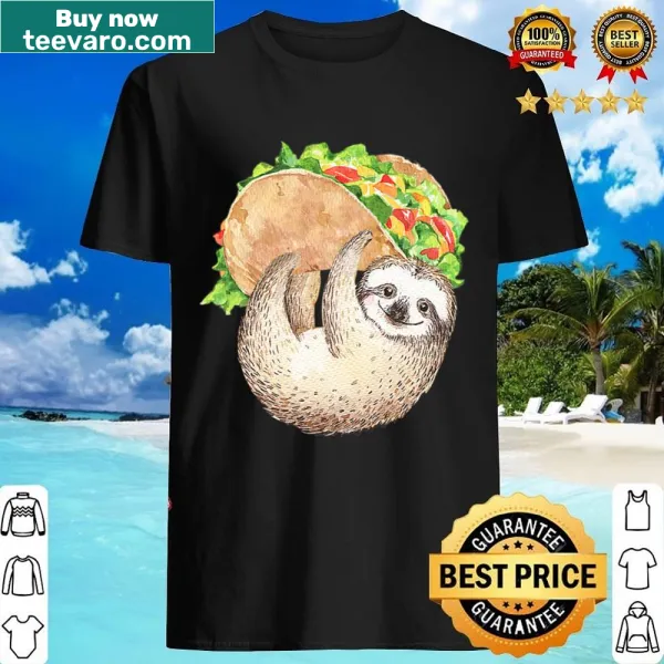 Taco Sloth graphic t-shirt featuring a sloth and tacos