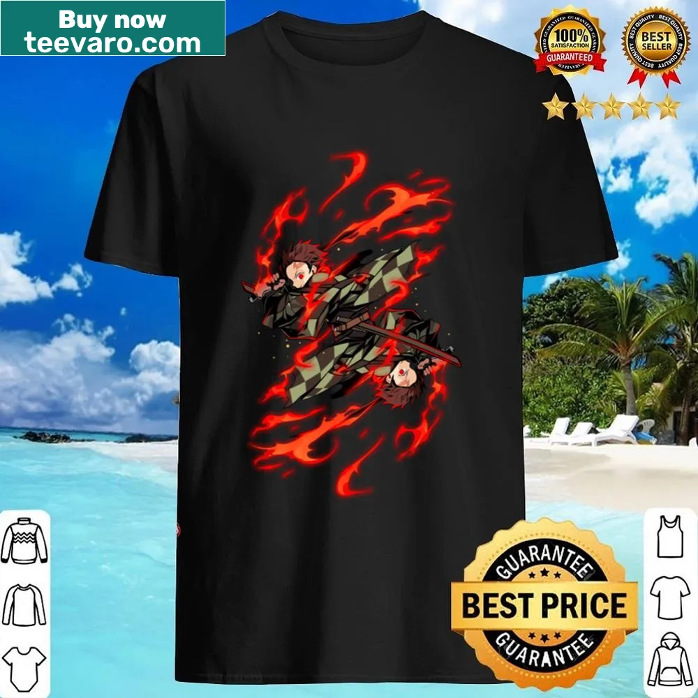 Tanjiro Fire Sword shirt with an illustration inspired by fantasy themes