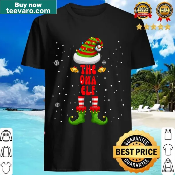 Whimsical elf illustration on a Christmas-themed T-shirt