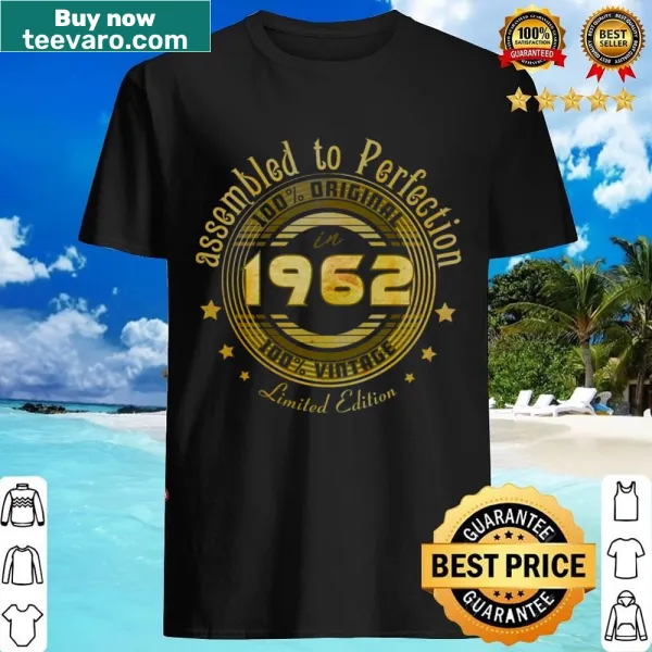 Vintage shirt celebrating those born in 1962 with a sepia design