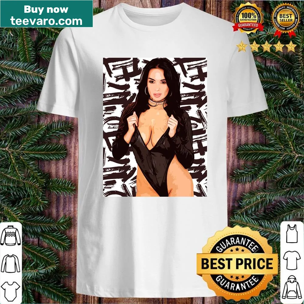 Digital painting of Anissa Kate on a stylish shirt design.