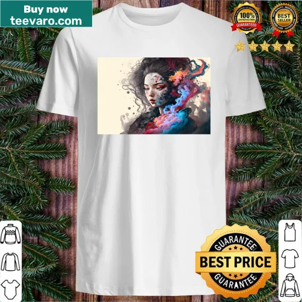 Silhouette of a girl in smoke graphic T-shirt