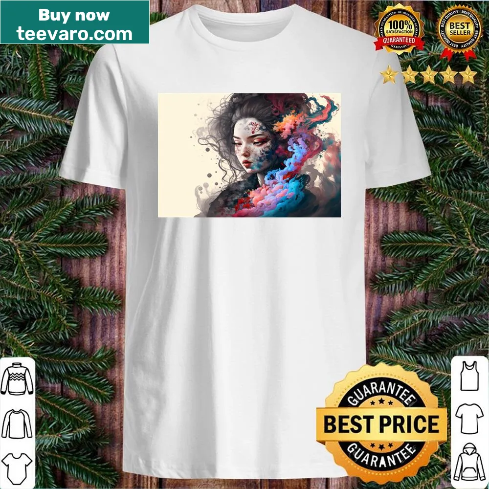 Silhouette of a girl in smoke graphic T-shirt