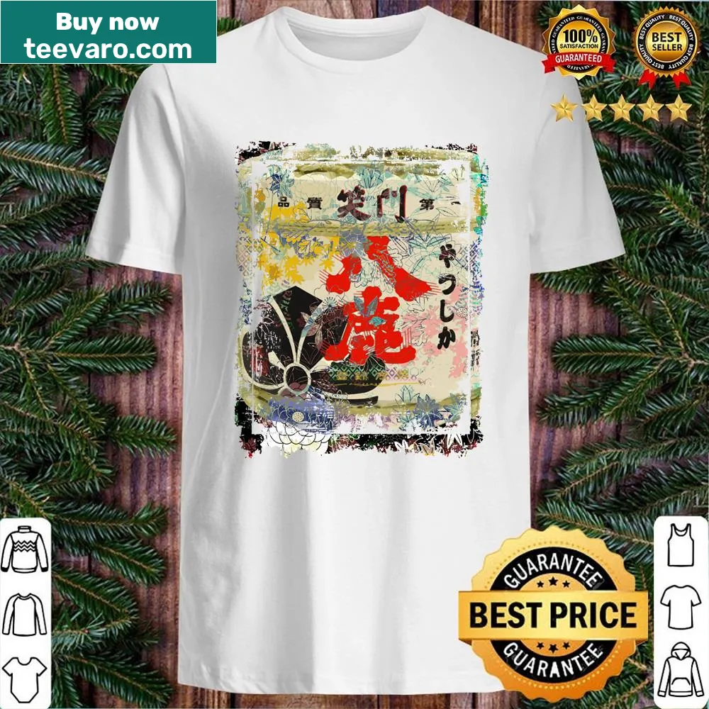 Shirt with cherry blossom collage art symbolizing Japan