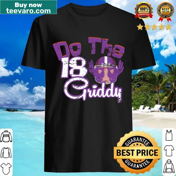 Dynamic Griddy dance graphic on a casual shirt