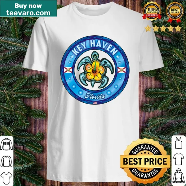 Shirt featuring a sea turtle and hibiscus design