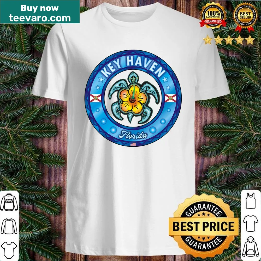 Shirt featuring a sea turtle and hibiscus design