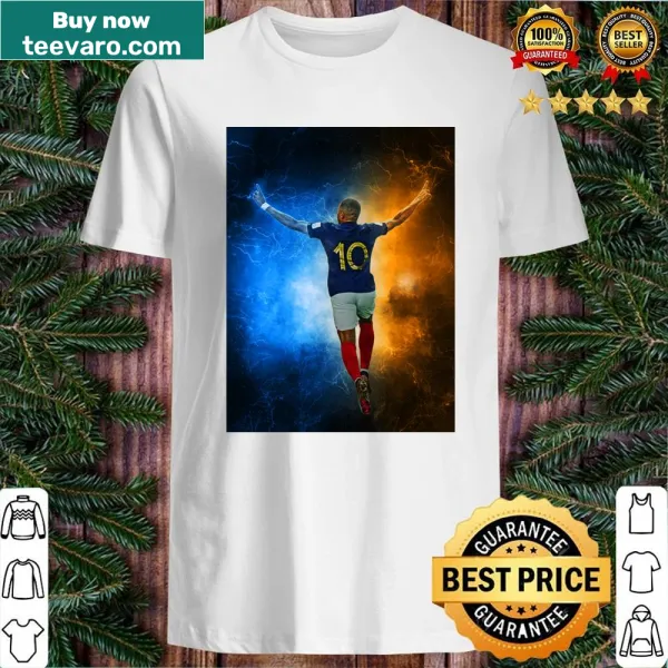 Shirt celebrating Kylian Mbappe's goal for France at World Cup 2022