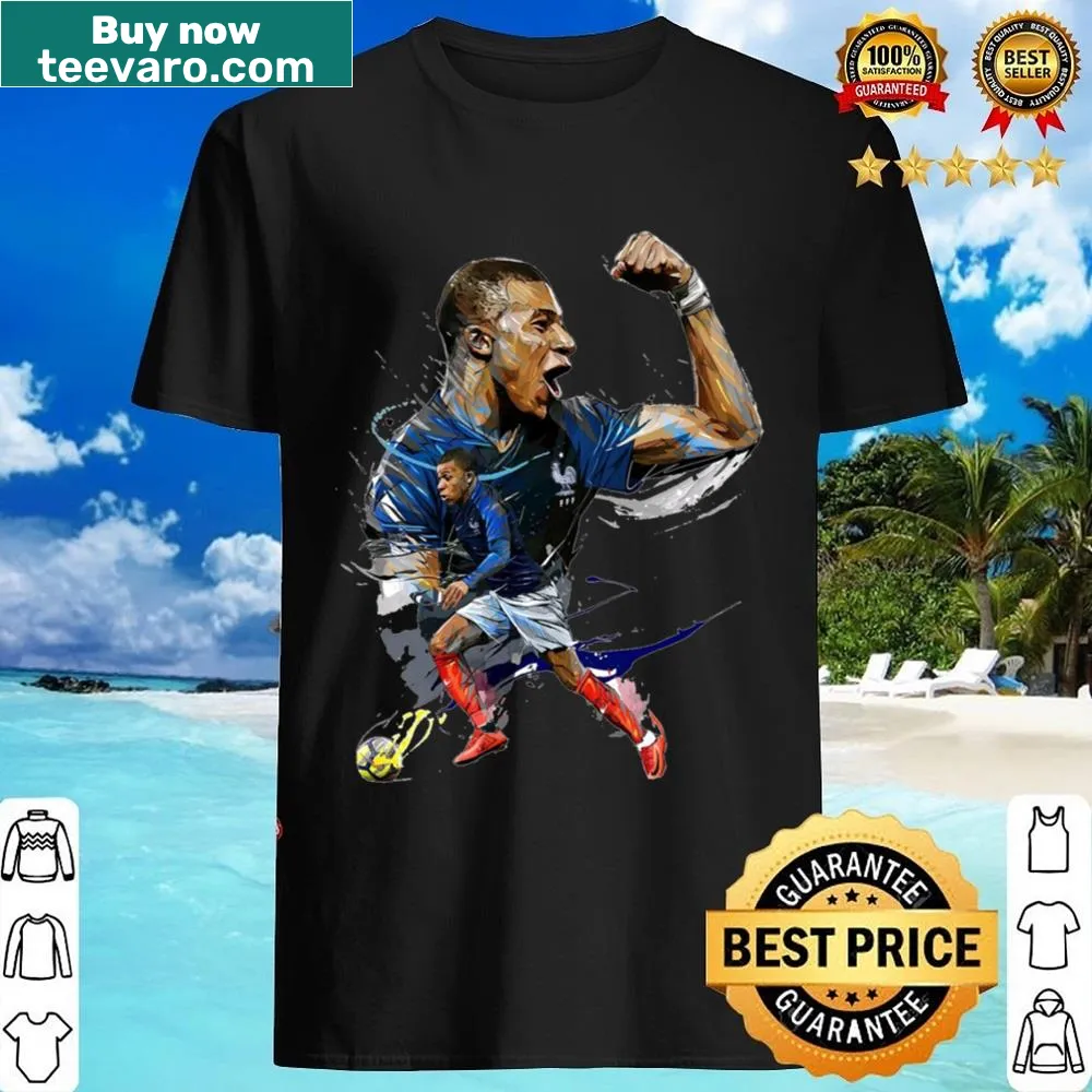 Shirt featuring repeated 'Mbappe' text in a bold design