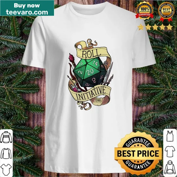 Shirt featuring a fun gaming design with dice and 'Roll Initiative' text