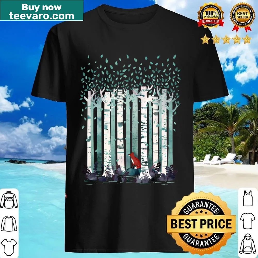 Silhouette shirt featuring birch trees design