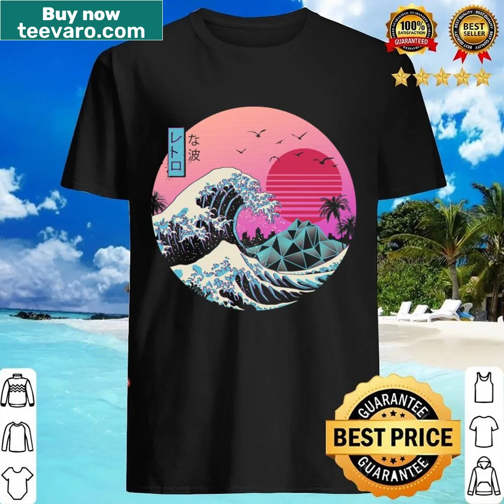 Retro shirt featuring a wave design inspired by vintage aesthetics.