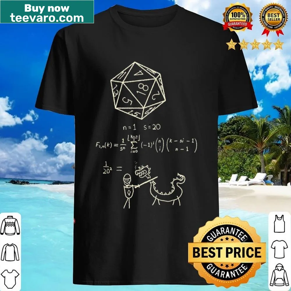 Shirt featuring text 'The Science Of 20 Sided Dice'