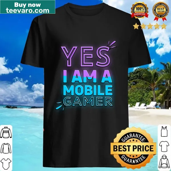 Mobile gamer t-shirt with bold typography