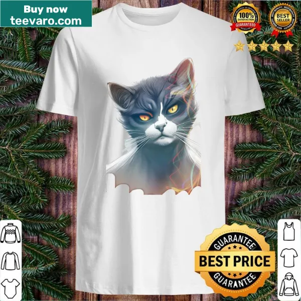 Cartoon hooligan cat design t-shirt