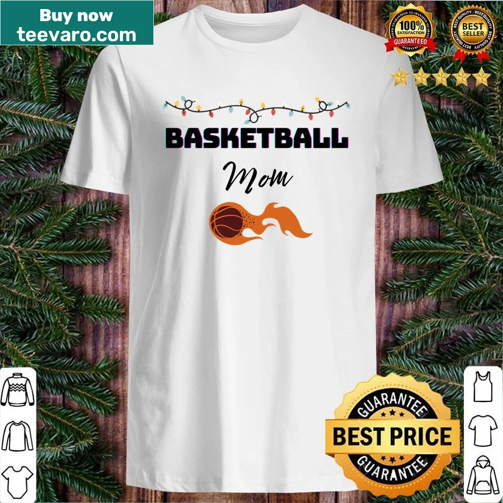 Bold black font shirt celebrating basketball moms