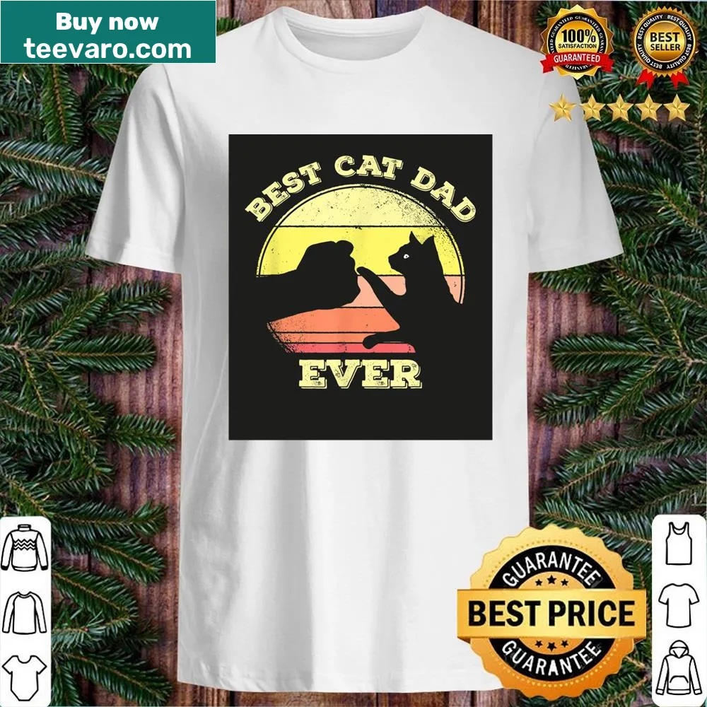 Cute typography shirt celebrating cat dads and their love for cats