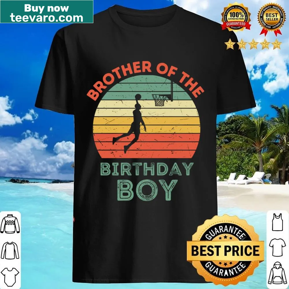 Funny shirt for the brother of the birthday boy with basketball theme