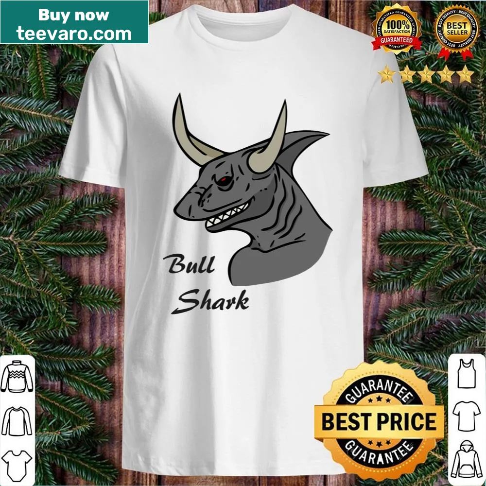 Bold illustration of a bull shark on a shirt