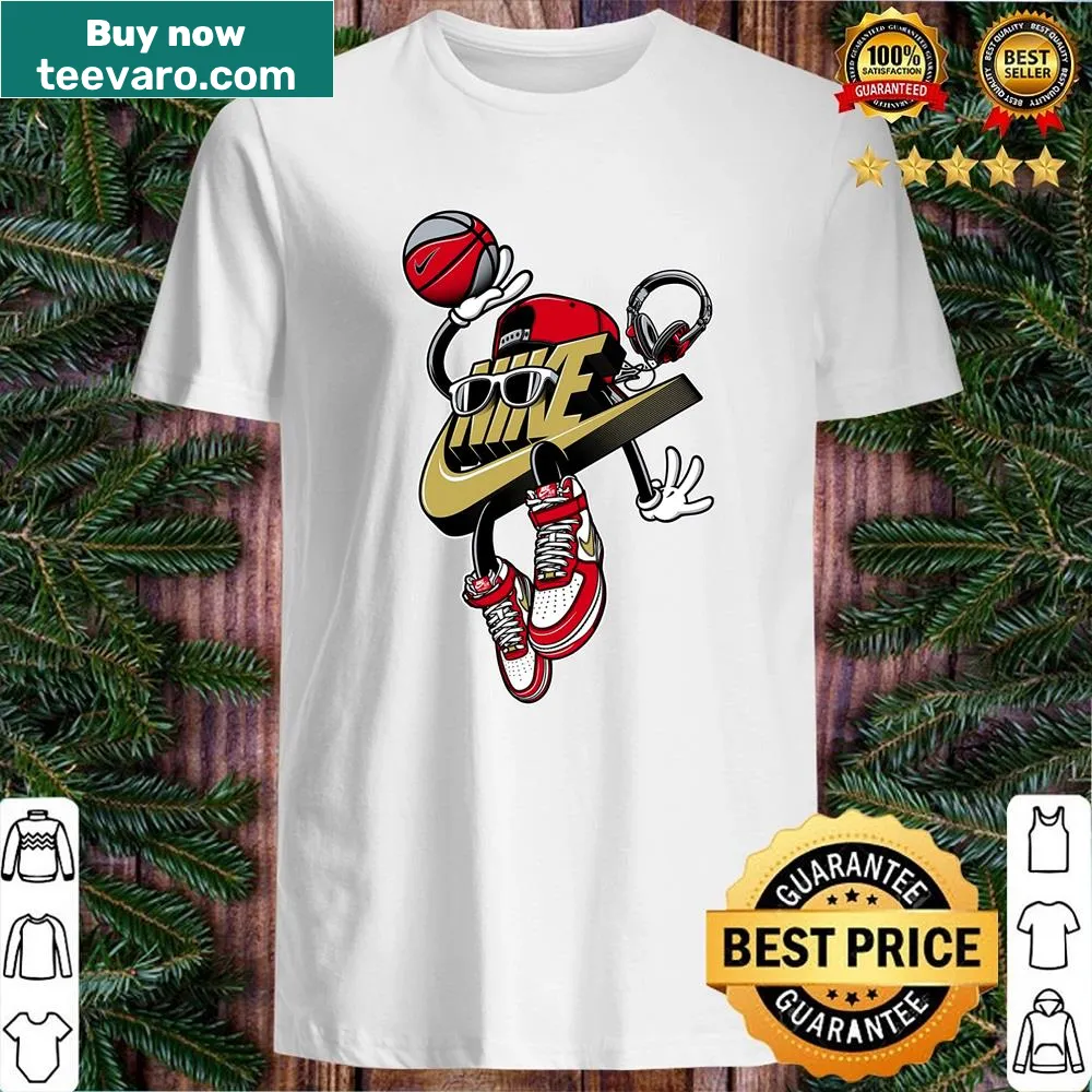 Cartoon basketball themed shirt for fans and players