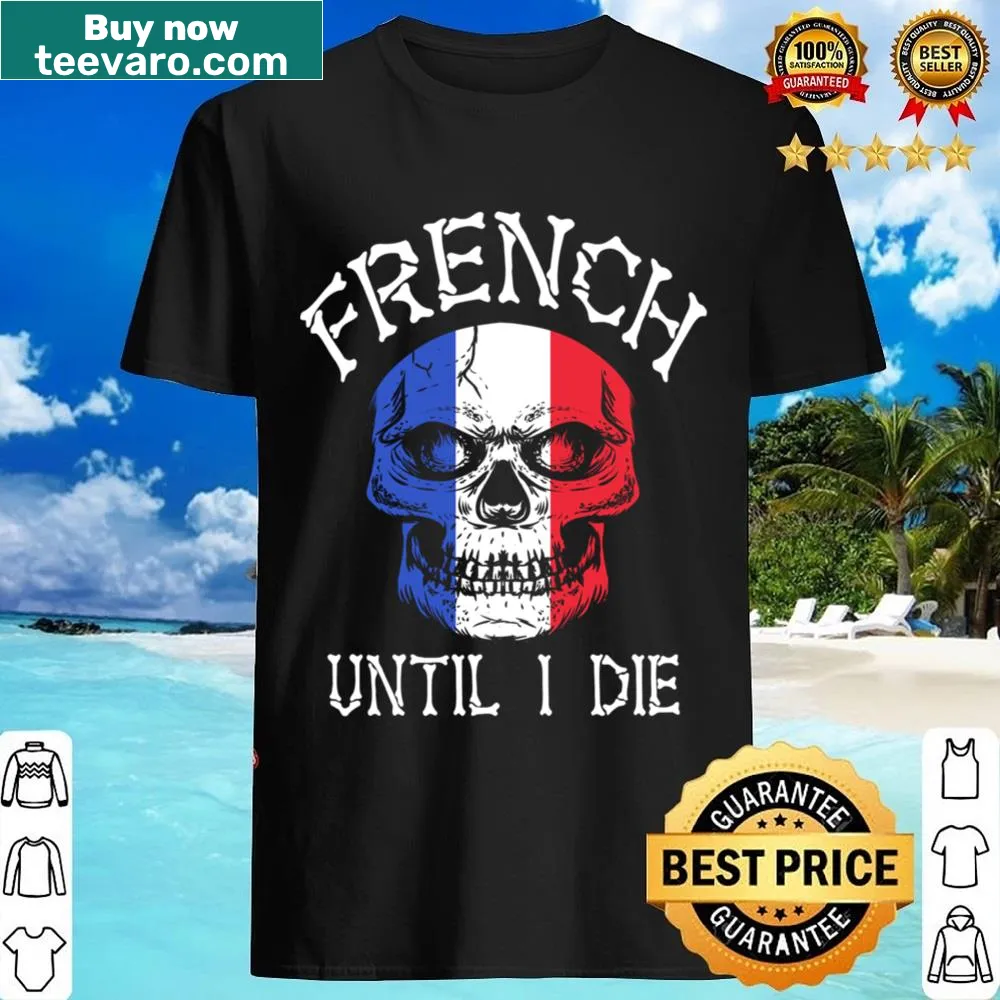 Skull design with France flag on a t-shirt
