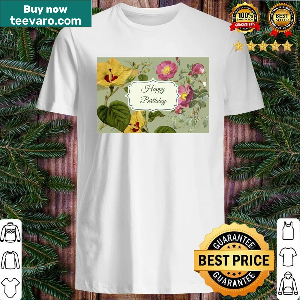 Watercolor floral design on a birthday shirt