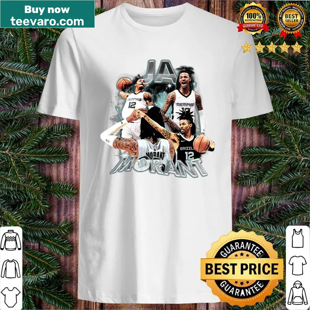 Vintage-style shirt featuring an artistic representation of Ja Morant
